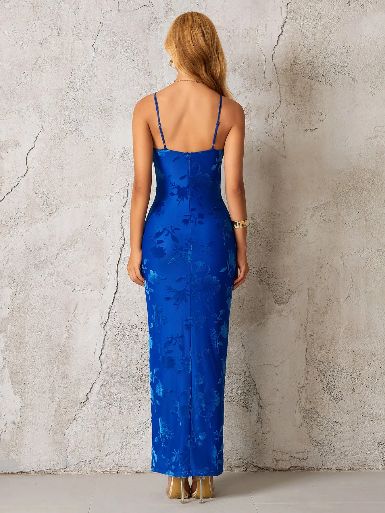 Cut Out Tie Front Zipper Back Maxi Dress sold by Parthea Fashion product image thumbnail 2