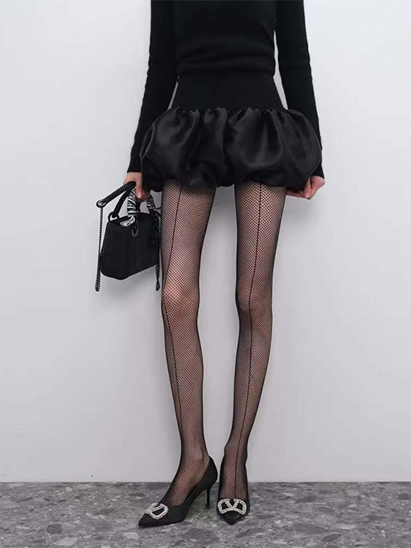 Vertical Seam Fishnet Pantyhose sold by Parthea Fashion product image thumbnail 2