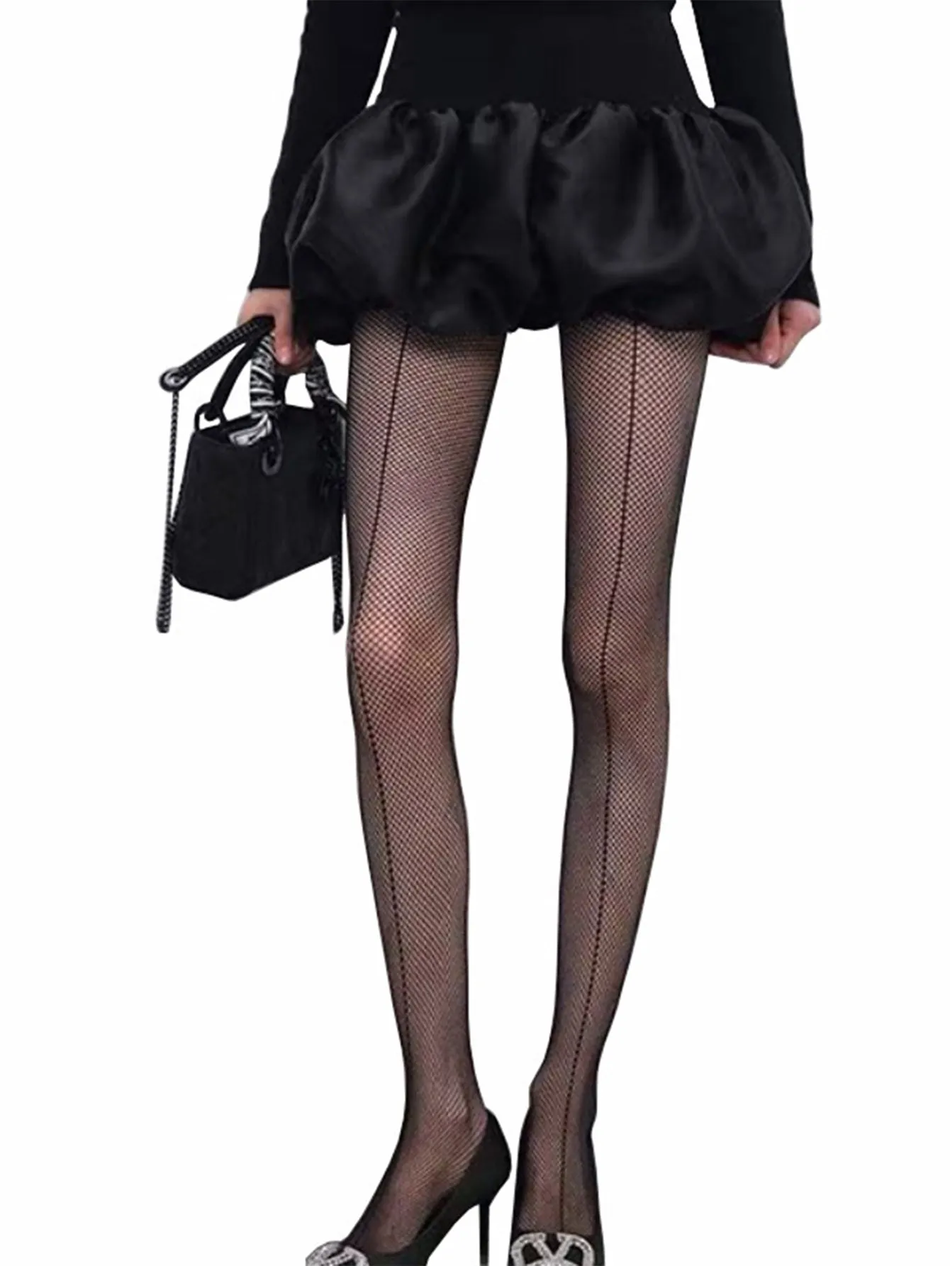 Vertical Seam Fishnet Pantyhose sold by Parthea Fashion product image thumbnail 4