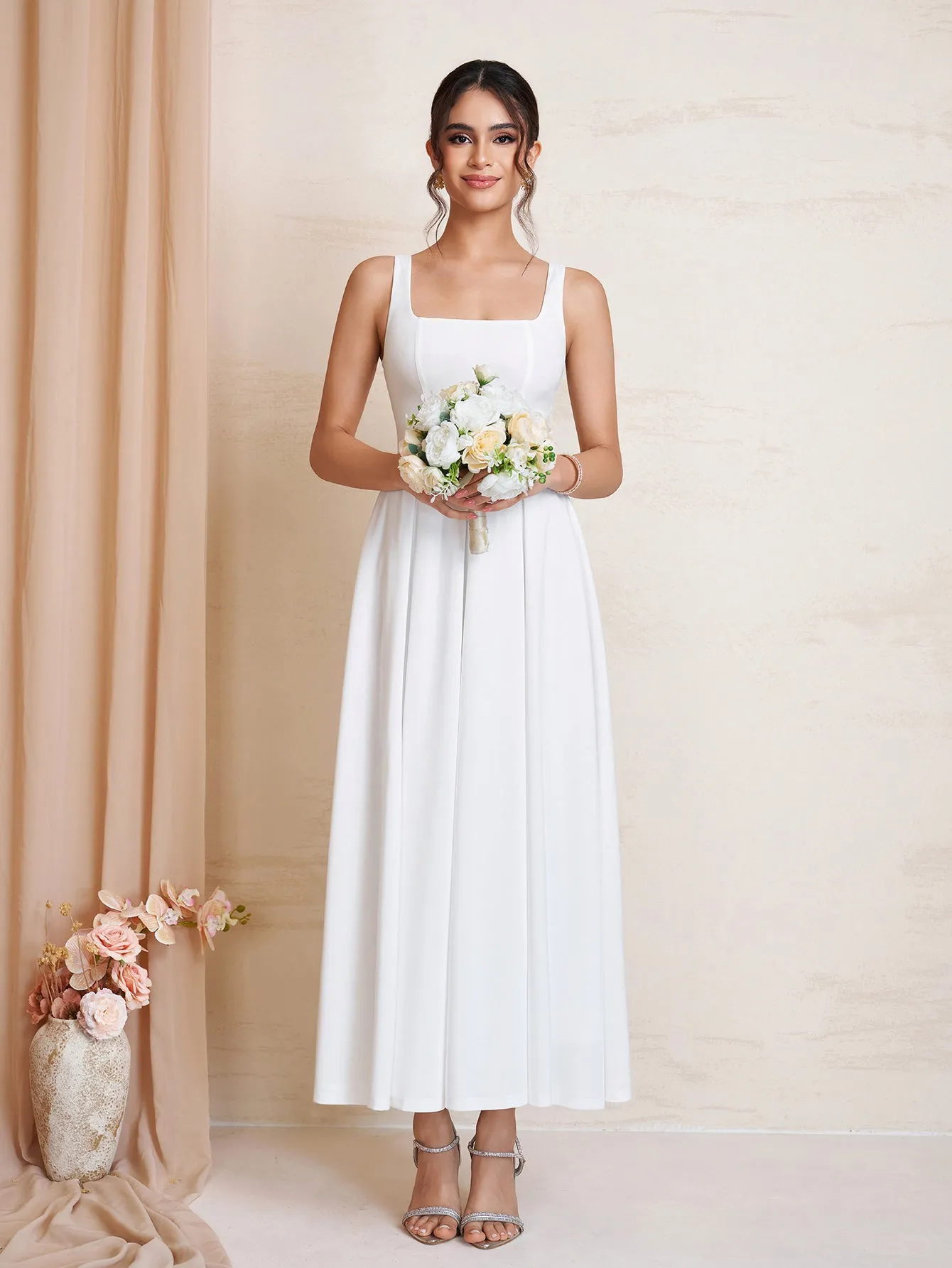 Square Neck Backless Zipper Maxi Dress sold by Parthea Fashion product image thumbnail 5