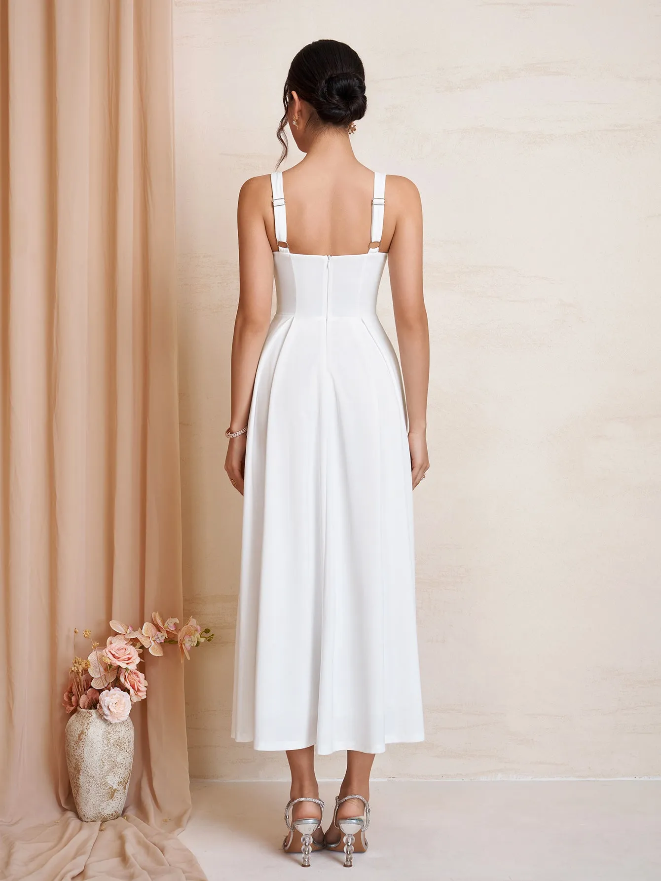 Square Neck Backless Zipper Maxi Dress sold by Parthea Fashion product image thumbnail 2