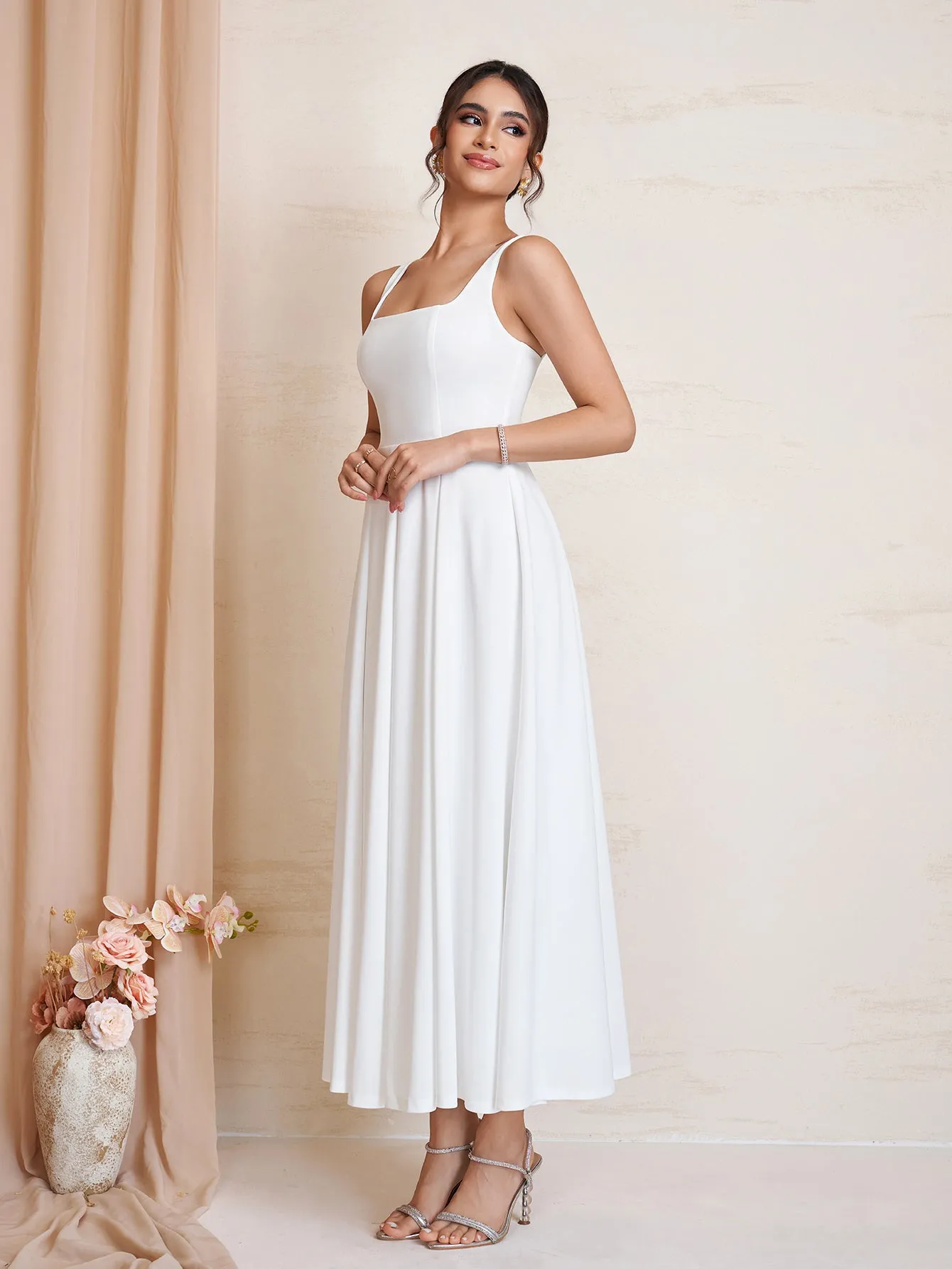 Square Neck Backless Zipper Maxi Dress sold by Parthea Fashion product image thumbnail 3