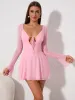 Cut Out Lace Up Mesh Dress sold by Parthea Fashion