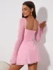 Cut Out Lace Up Mesh Dress sold by Parthea Fashion