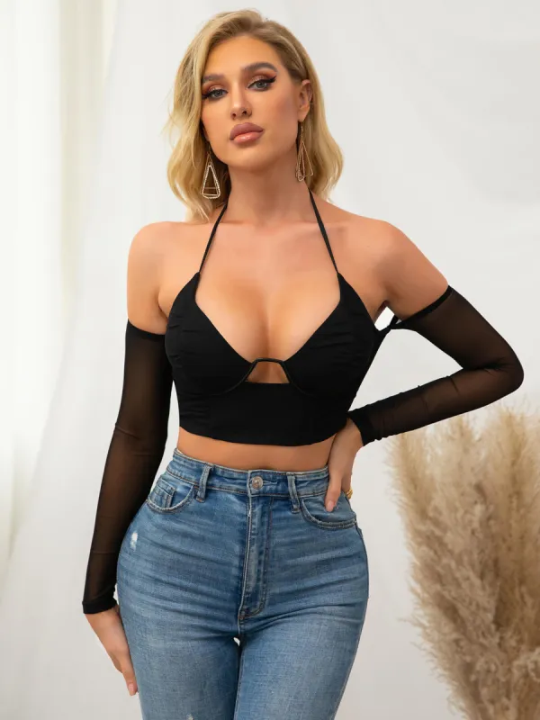 Off Shoulder Halter Crop Top sold by Parthea Fashion