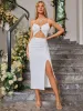 Halter Lace Up Drawstring Midi Dress sold by Parthea Fashion