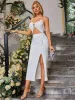 Halter Lace Up Drawstring Midi Dress sold by Parthea Fashion