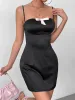 Bow Tie Front Satin Backless Cami Dress sold by Parthea Fashion