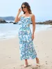 Draped Cut Out Backless Floral Maxi Dress sold by Parthea Fashion