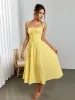 Lace Trim Tie Front Split Thigh Cami Dress sold by Parthea Fashion