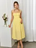 Lace Trim Tie Front Split Thigh Cami Dress sold by Parthea Fashion