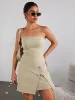 Backless Asymmetrical Hem Mini Dress sold by Parthea Fashion