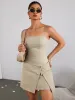 Backless Asymmetrical Hem Mini Dress sold by Parthea Fashion