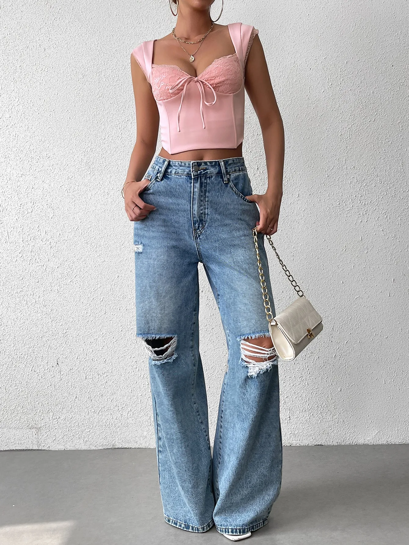 Backless Lace Spliced Boning Corset Crop Top sold by Parthea Fashion product image thumbnail 5