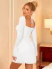 Sweet Neck Long Sleeve Mini Dress sold by Parthea Fashion