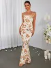 Halter Corset Ruched Floral Print Bodycon Dress sold by Parthea Fashion