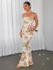 Halter Corset Ruched Floral Print Bodycon Dress sold by Parthea Fashion