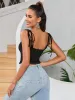 Lace Trim Crisscross Tank Top sold by Parthea Fashion