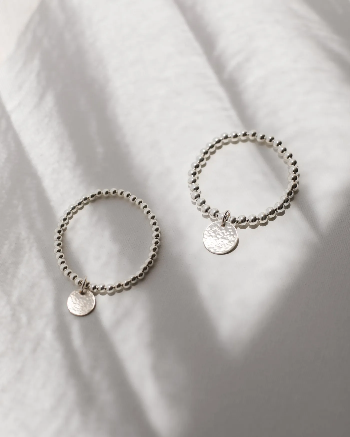 THE HAMMERED COIN BEADED BRACELET - STERLING SILVER sold by Stylin by Aylin product image thumbnail 5