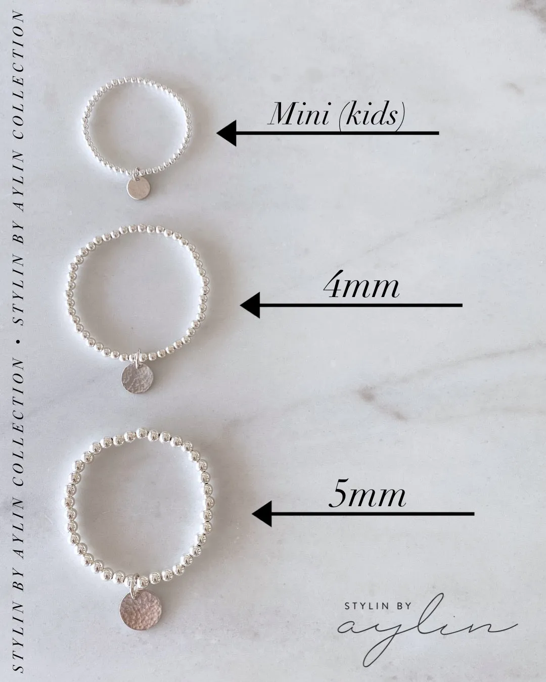 THE HAMMERED COIN BEADED BRACELET - STERLING SILVER sold by Stylin by Aylin product image thumbnail 3