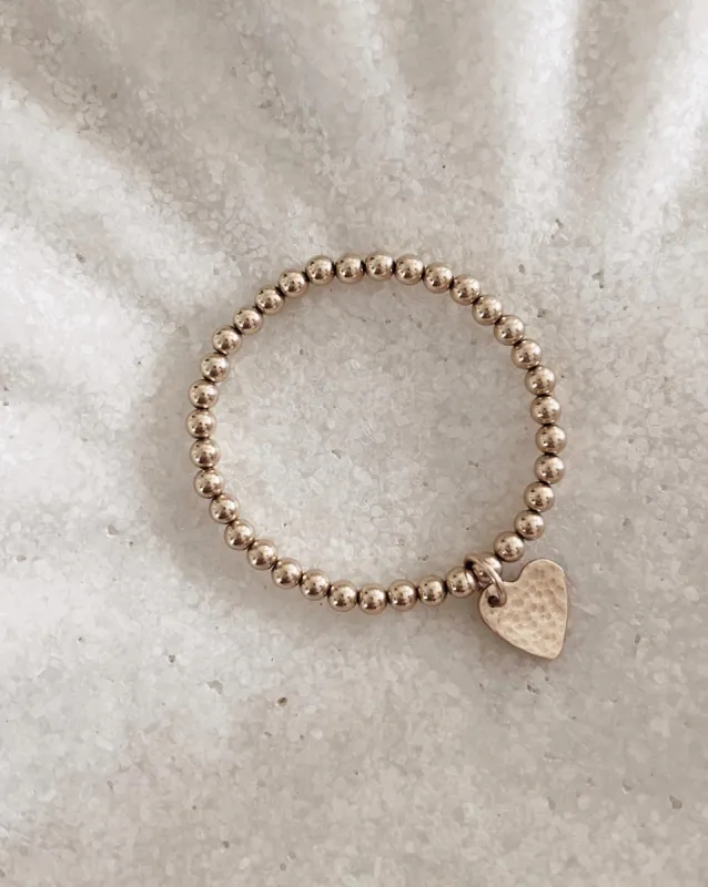 HAMMERED HEART BEADED BRACELET sold by Stylin by Aylin