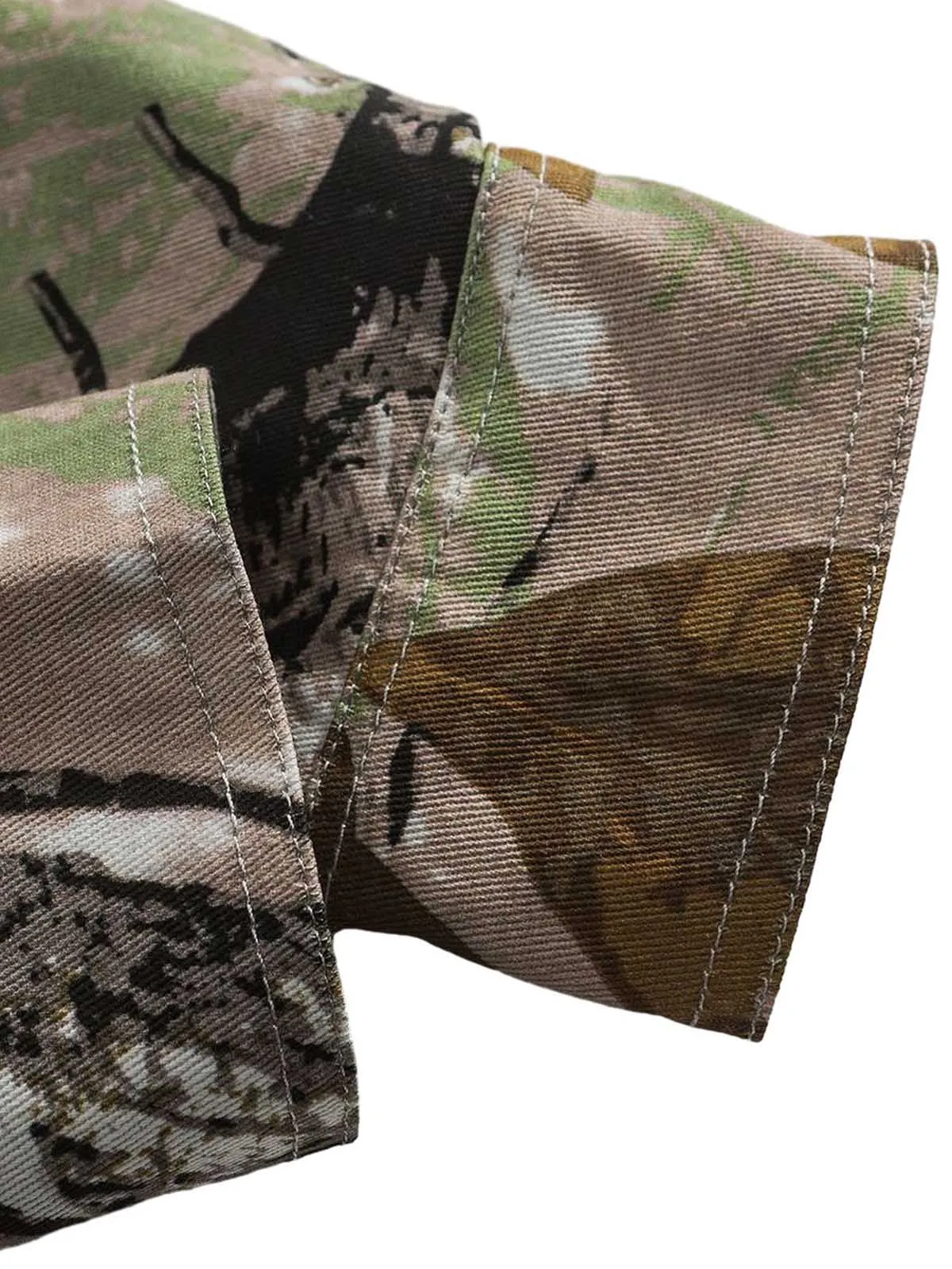 Thesupermade American Retro Leaf Print Jacket sold by Thesupermade product image thumbnail 2