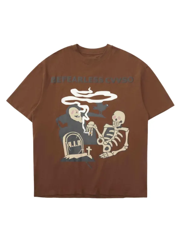 Thesupermade Skull Print T-Shirt sold by Thesupermade