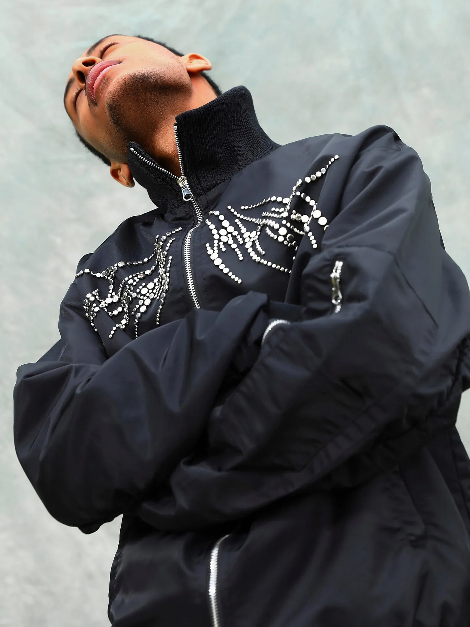 Thesupermade American Retro Heavy-duty Rivet Wing Design Jacket sold by Thesupermade product image thumbnail 4