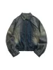 Thesupermade High Street Hip-hop Distressed Washed Denim Jacket - 2242 sold by Thesupermade