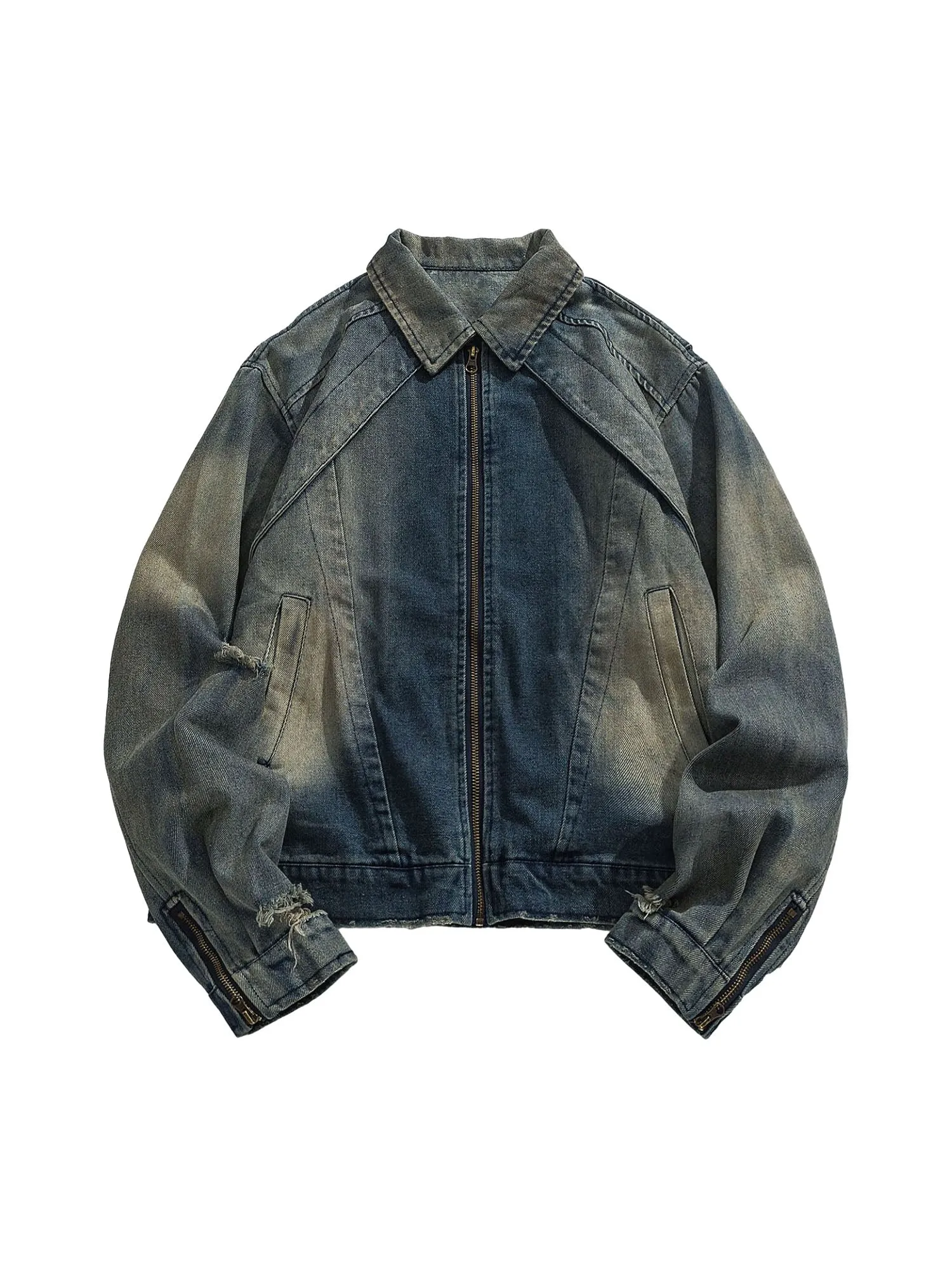 Thesupermade High Street Hip-hop Distressed Washed Denim Jacket - 2242 sold by Thesupermade