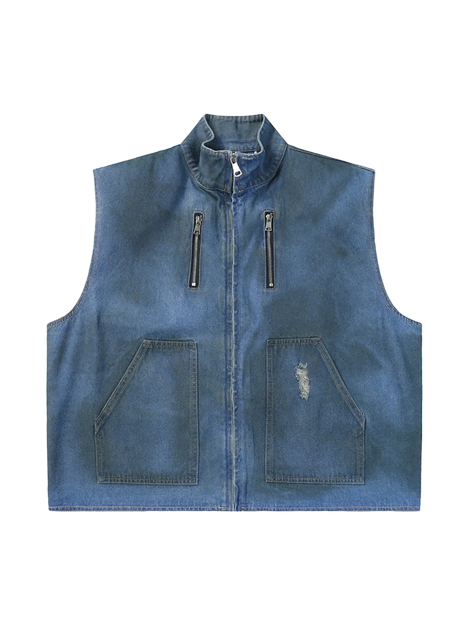 Thesupermade Retro Street Washed Denim Vest - 2142 sold by Thesupermade