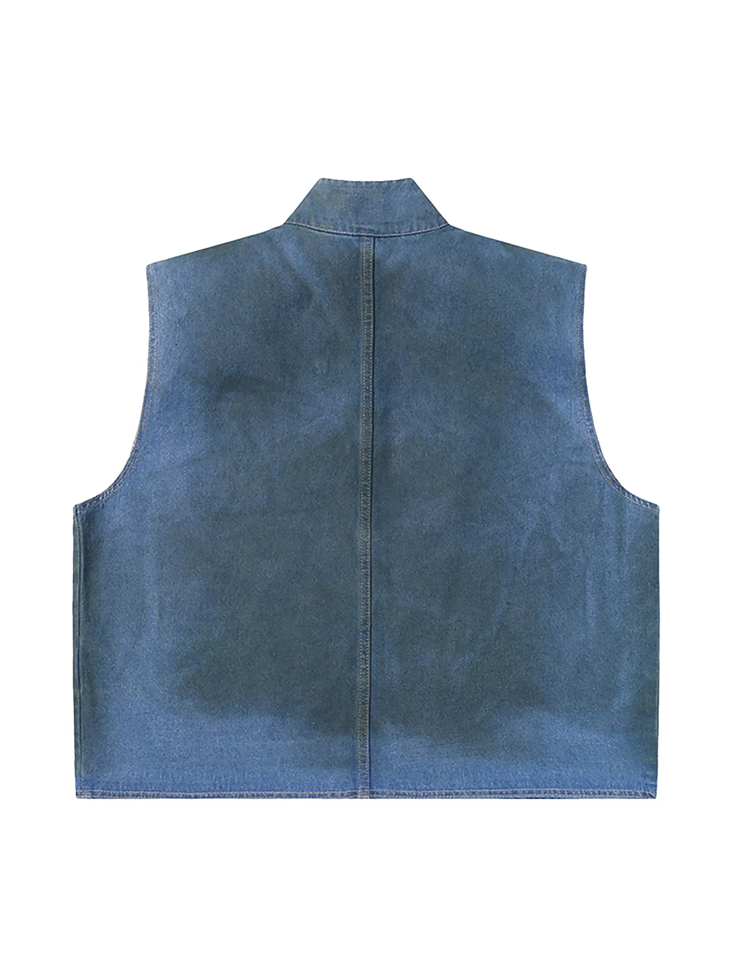 Thesupermade Retro Street Washed Denim Vest - 2142 sold by Thesupermade product image thumbnail 2