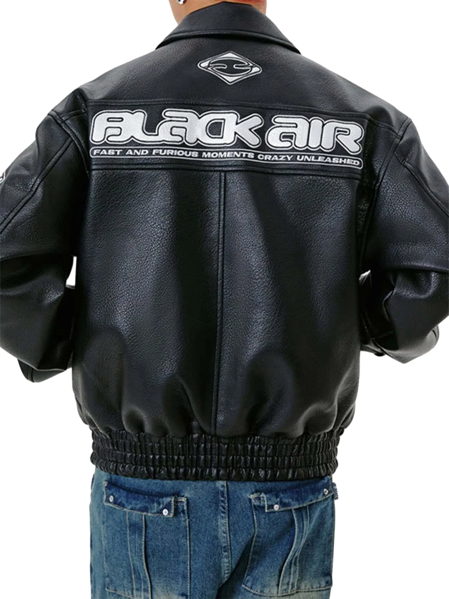 Faux Leather Vintage Street Black Air Jacket - 1821 sold by Thesupermade product image thumbnail 3