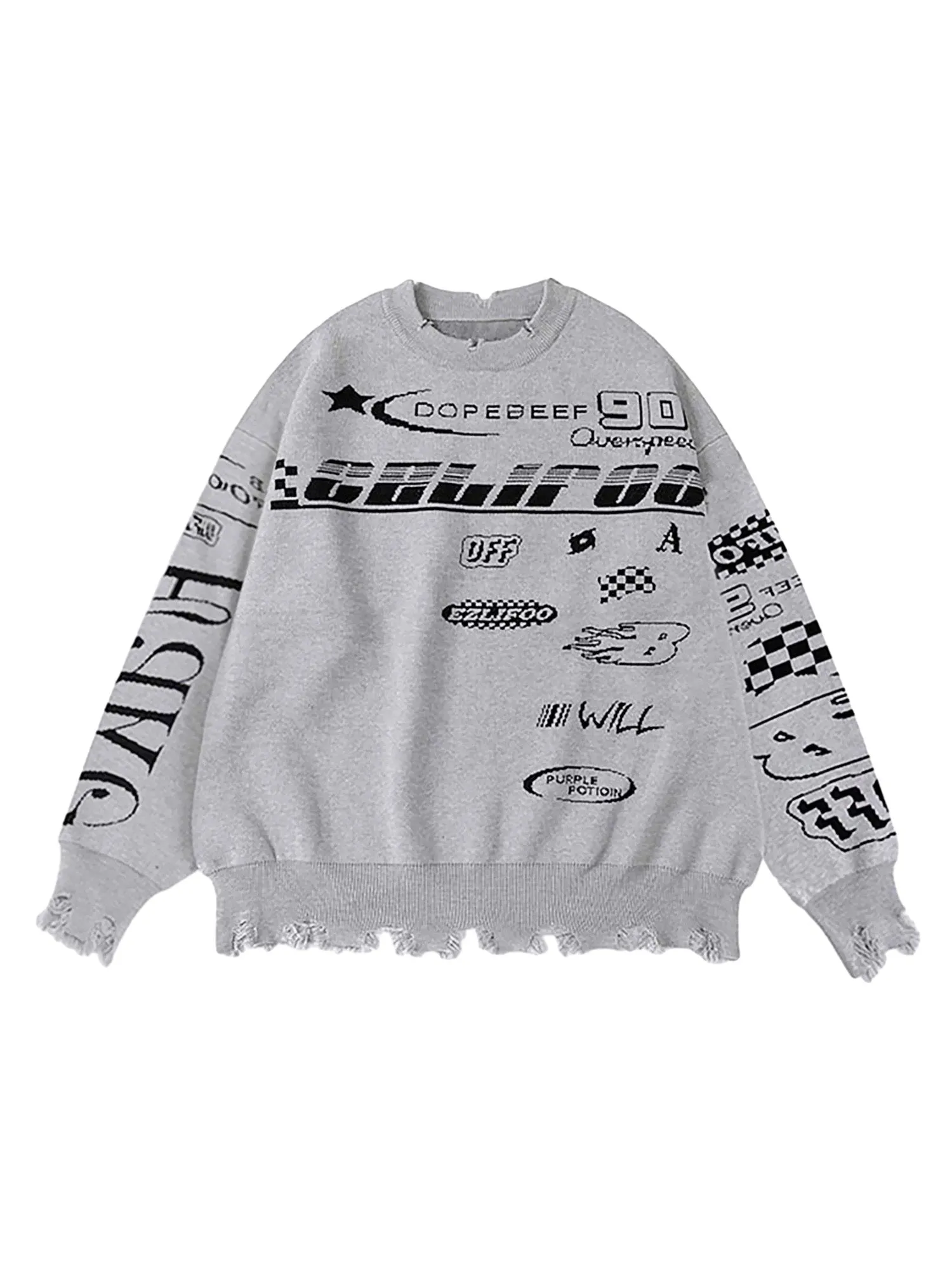 Thesupermade Ripped Racing Sweater sold by Thesupermade product image thumbnail 3