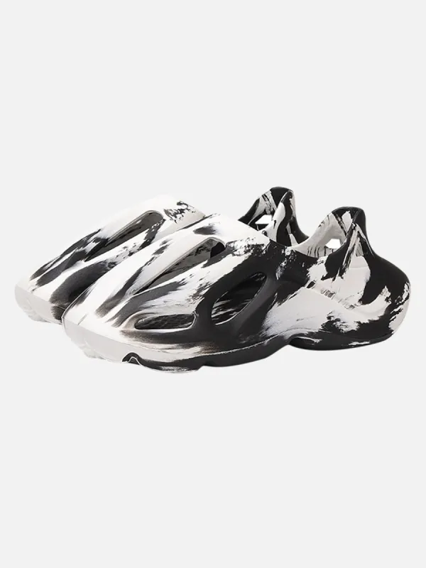 Trendy Creative Graffiti Color Block Thick-soled Sandals sold by Thesupermade