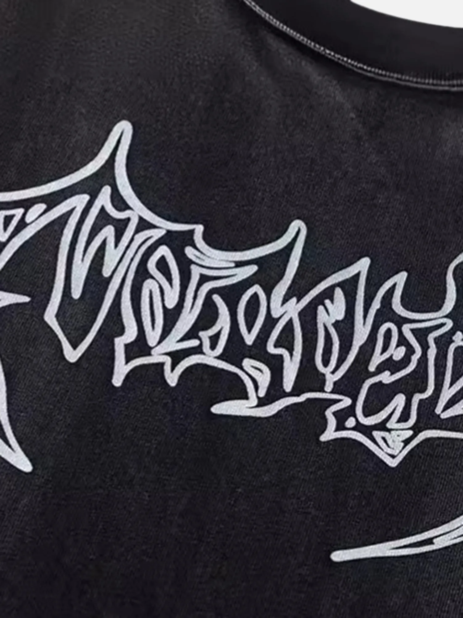 Retro Hot Silver Washed Ripped T-shirt sold by Thesupermade product image thumbnail 3