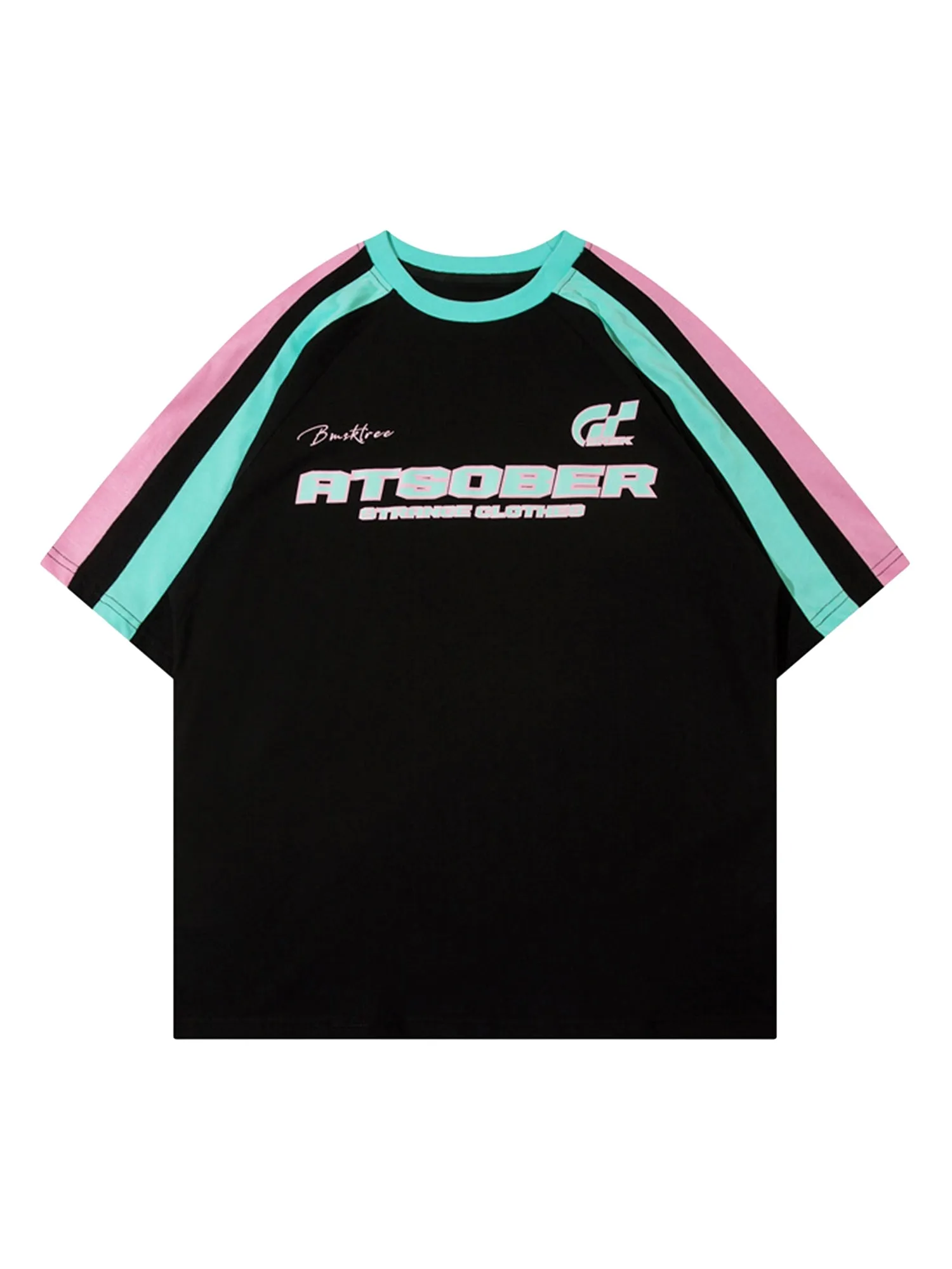 Sports Style Color-Blocked Splicing T-shirt sold by Thesupermade