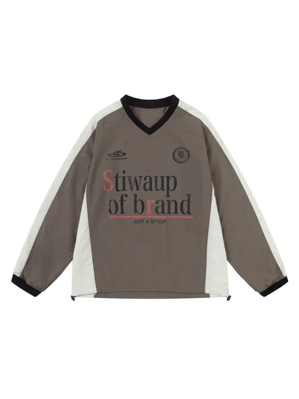 Thesupermade Retro Patchwork Long-sleeved T-shirt sold by Thesupermade