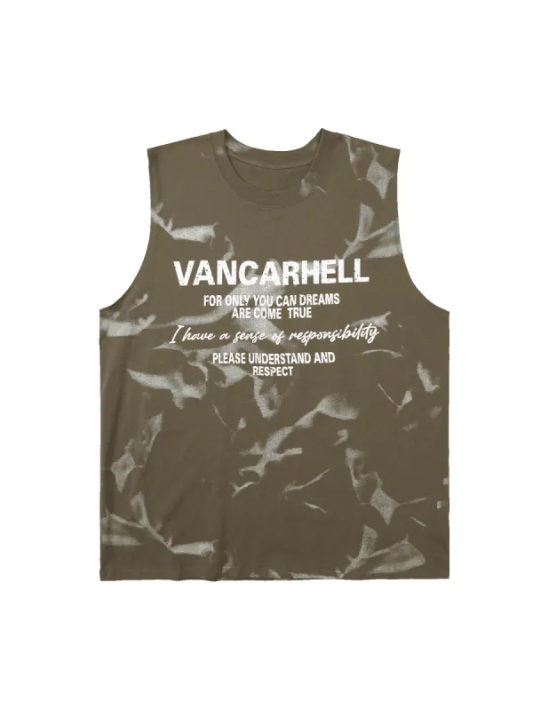 Thesupermade American Street Style Letter Print Vest sold by Thesupermade