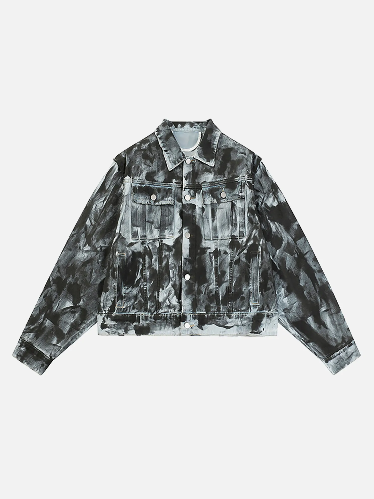 Thesupermade American Street Fashion Heavy Industry Washed Denim Jacket sold by Thesupermade