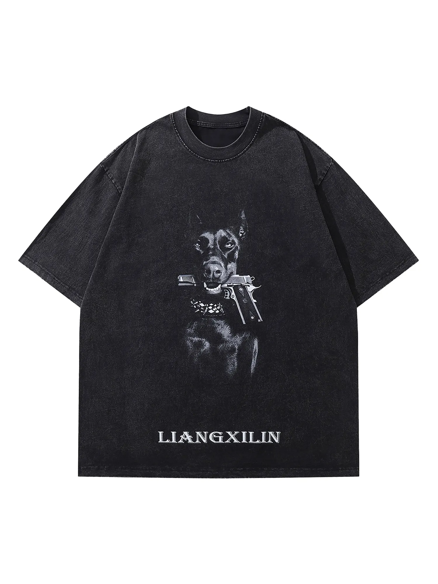 Thesupermade Retro Washed Distressed Doberman Pinscher T-shirt-2202 sold by Thesupermade