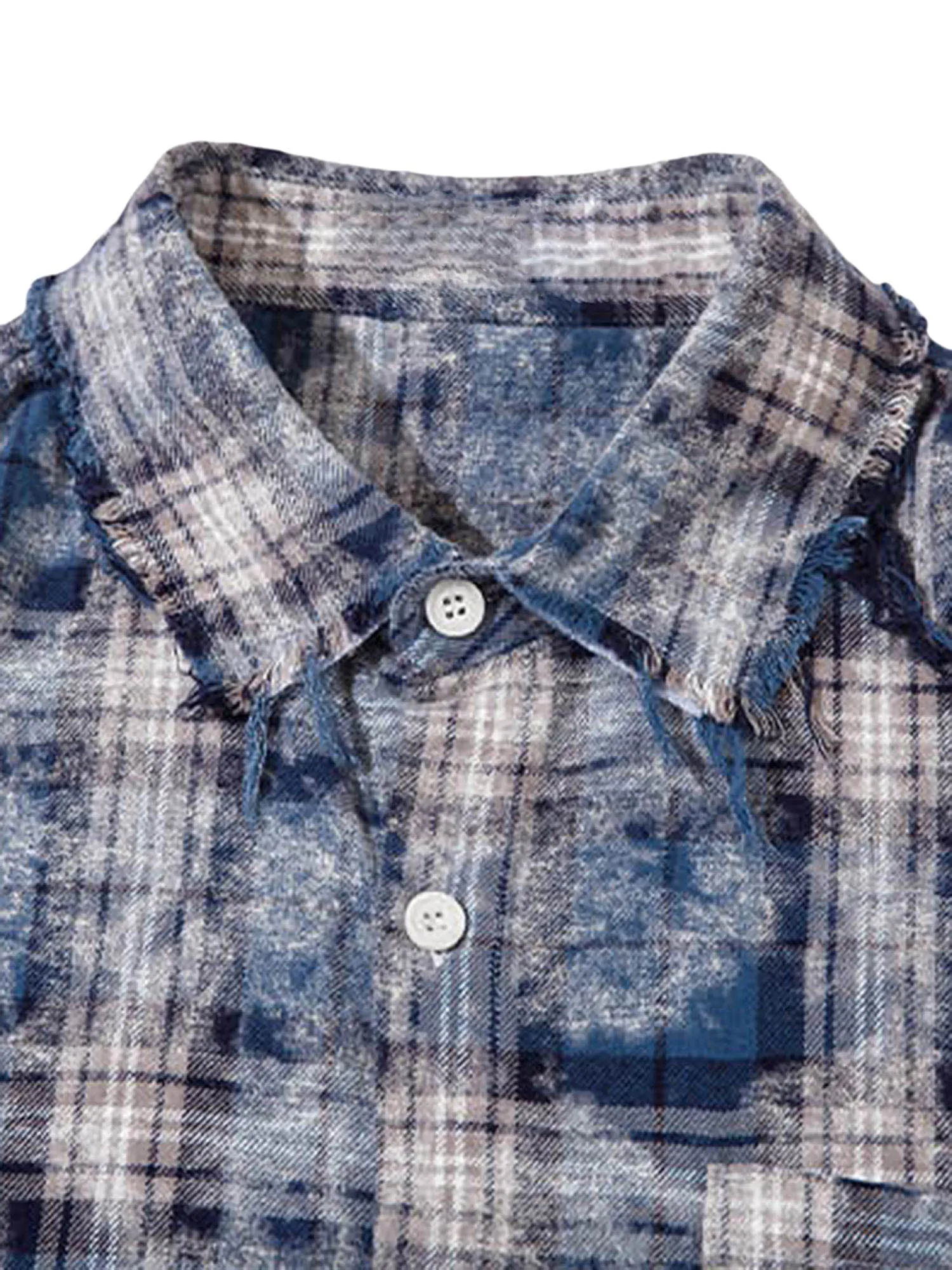 Thesupermade Tie-dye Plaid Hip-hop Short-sleeved Shirt sold by Thesupermade product image thumbnail 3