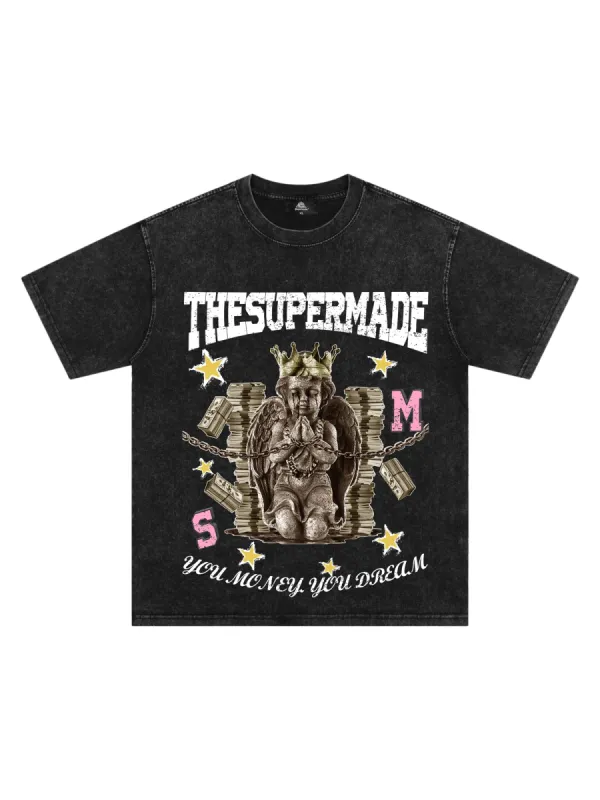 Thesupermade Vintage Angel Print T-shirt sold by Thesupermade