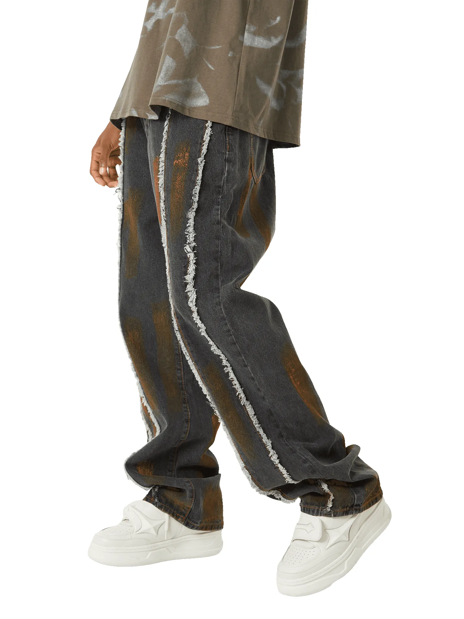 Thesupermade American Street Style Spray Painted Fur Jeans - 2052 sold by Thesupermade product image thumbnail 4