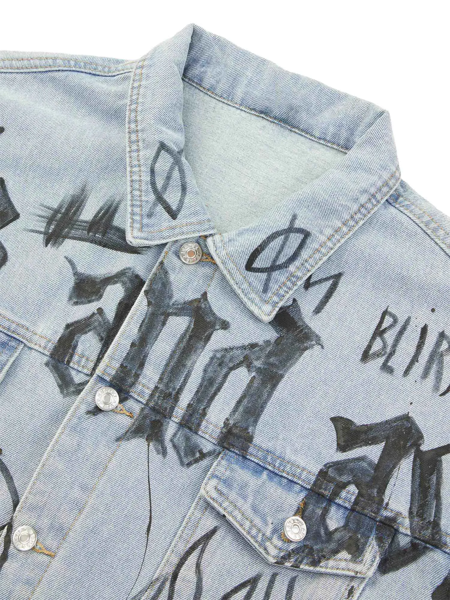 High Street Graffiti Hand Painted Washed Denim Jacket - 1996 sold by Thesupermade product image thumbnail 4