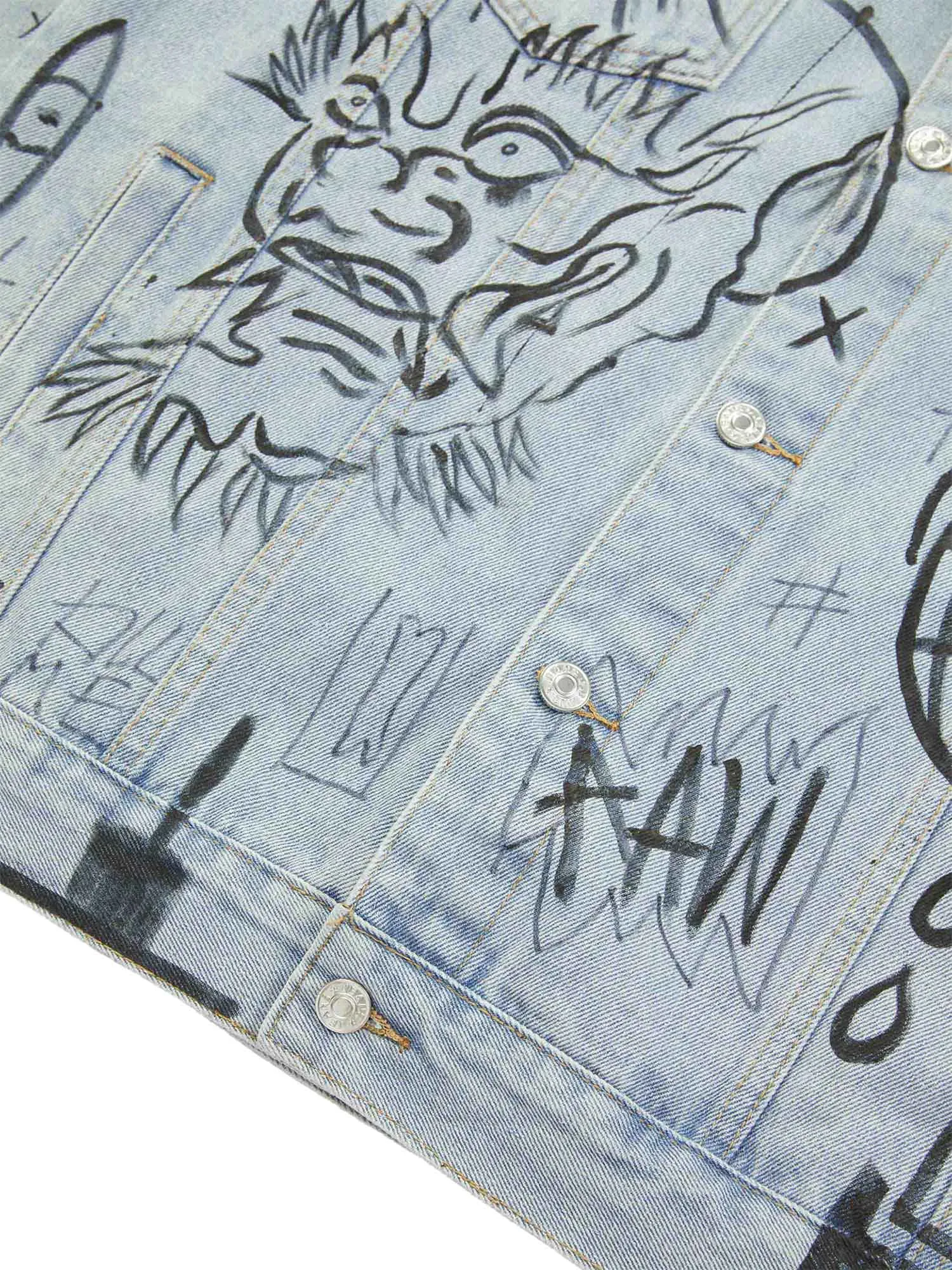 High Street Graffiti Hand Painted Washed Denim Jacket - 1996 sold by Thesupermade product image thumbnail 3