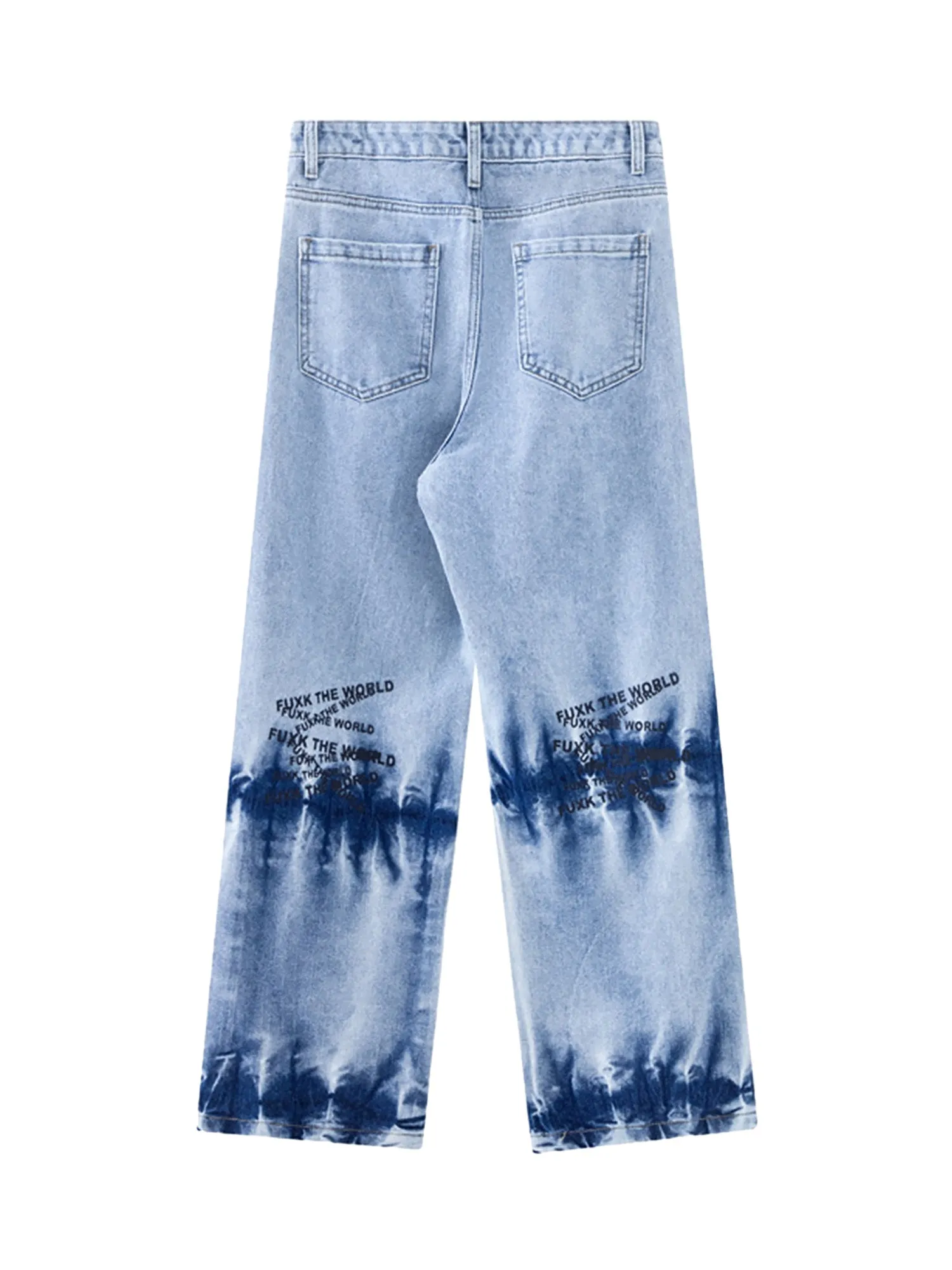 Niche Design Letter Embroidered Tie-dye Gradient Jeans sold by Thesupermade product image thumbnail 2