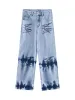 Niche Design Letter Embroidered Tie-dye Gradient Jeans sold by Thesupermade