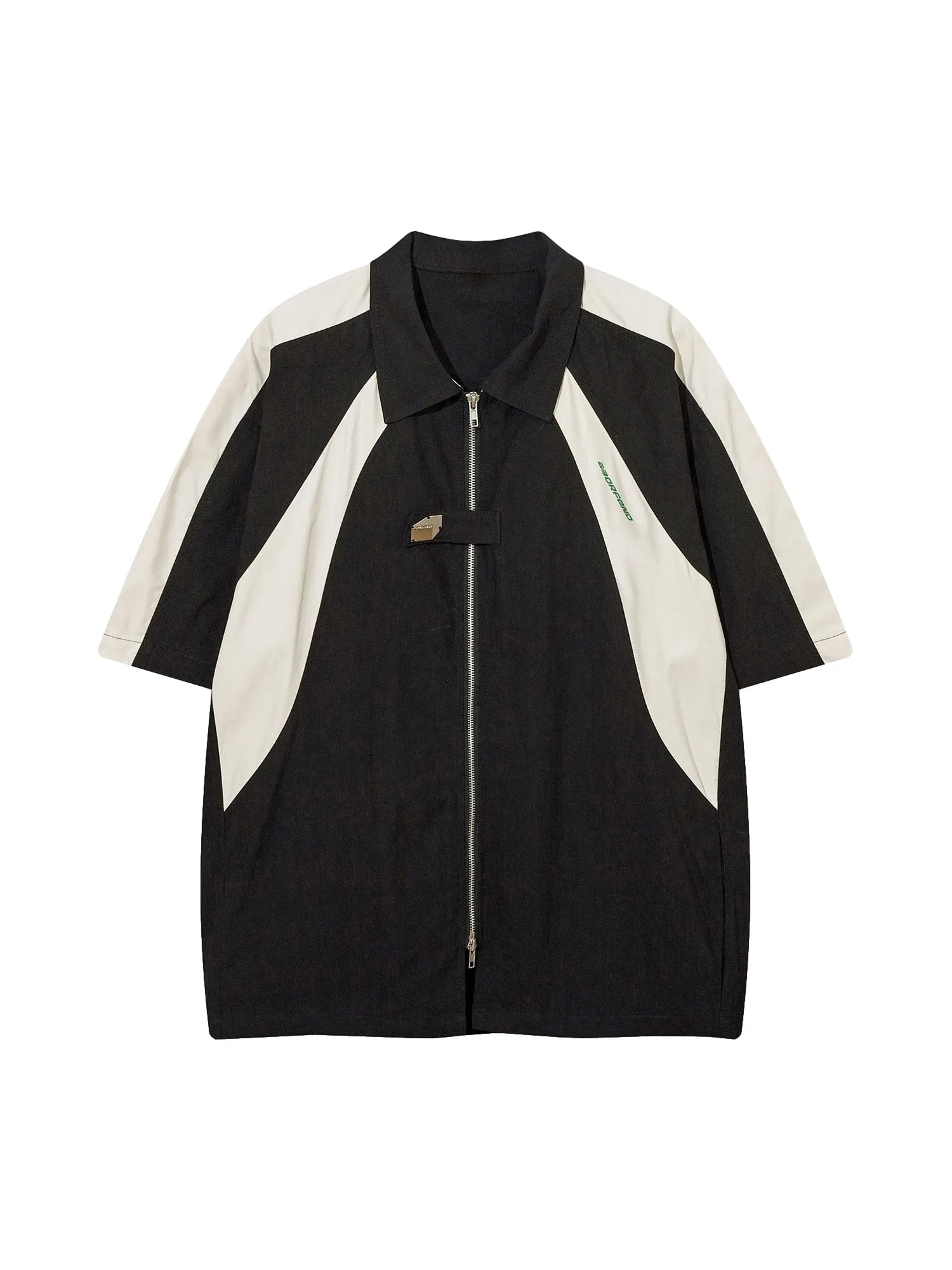 Retro Color Block Zip-up Racing Shirt sold by Thesupermade