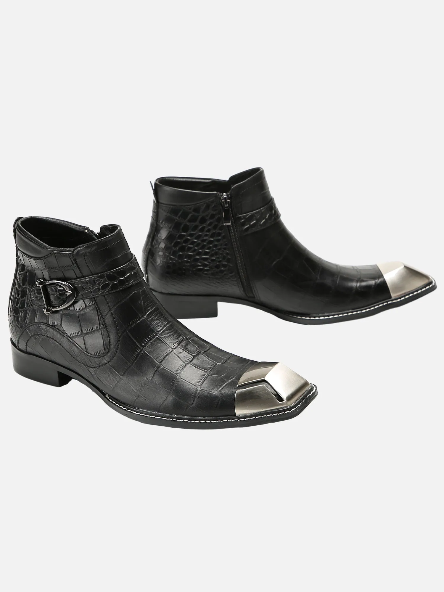 Trendy Design Metal Toe British Brogue Engraved Chelsea Short Boots sold by Thesupermade product image thumbnail 2